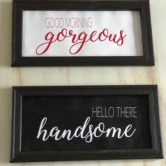 Mr And Mrs Signs Hello There Handsome Only